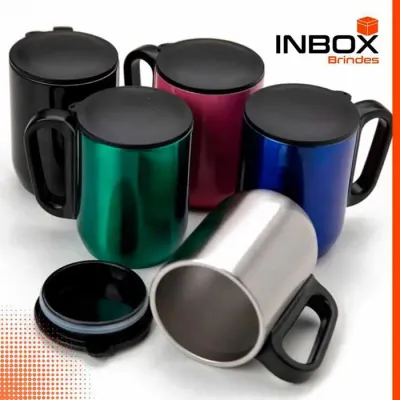 Caneca Inox Parede Dupla 250 ml - cores