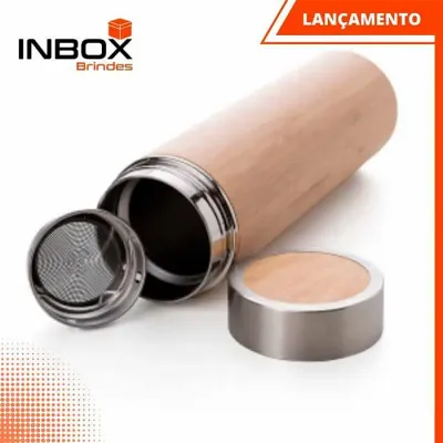 Garrafa em bambu e aço inox