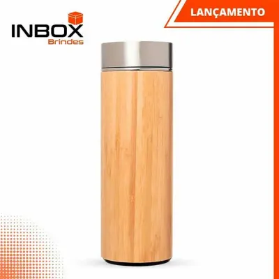 Garrafa em bambu e aço inox