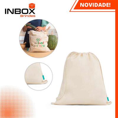 Inbox Brindes - Sacola tipo mochila em algodão NAMPULA
