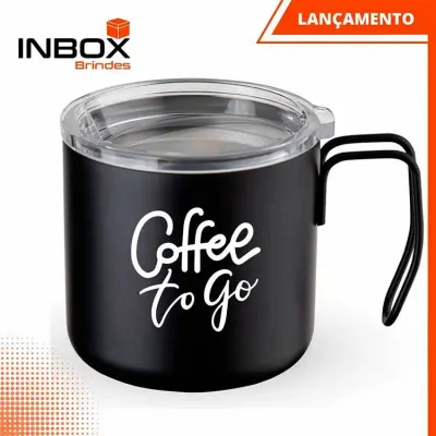 Caneca Inox Parede Dupla 350 ml preta