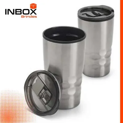 Copo de Viagem em aço inox e PP
