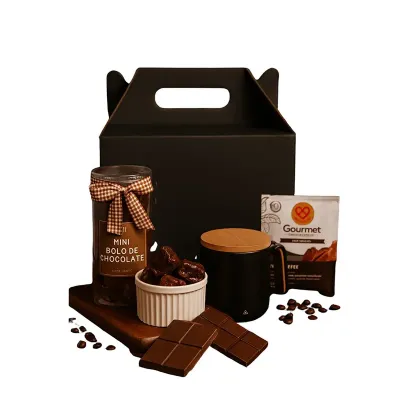 Esse kit inclui: 01 Maleta personalizada Mini biscoitos 01 copo térmico 01 drip coffee Palha deco...