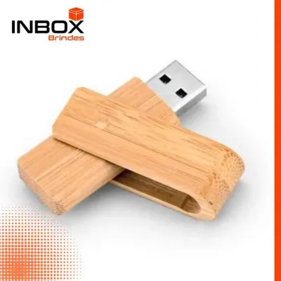Pen drive em bambu com capacidade de 16Gb