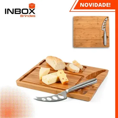 Tábua de queijos em bambu com faca MALVIA