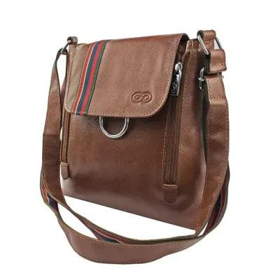 Bolsa Transversal em Couro Marrom