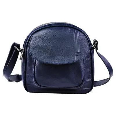 Bolsa Transversal em Couro Azul