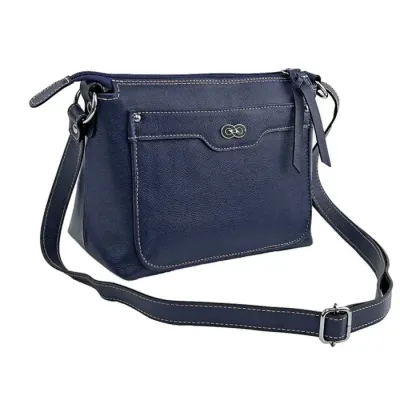 Bolsa Transversal em couro azul