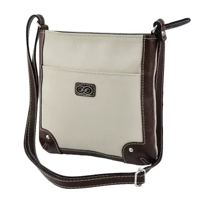 Bolsa Tiracolo bicolor em Couro