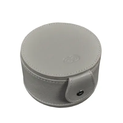 Porta Joias redondo em Couro 