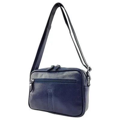 Bolsa Tiracolo em Couro Azul