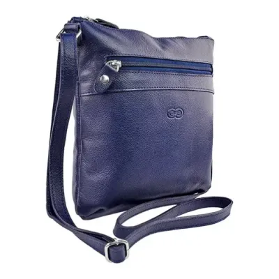 Bolsa transversal Em Couro Azul
