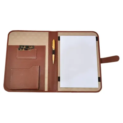 Pasta convenção com porta bloco, aba com porta cartões, porta cds 