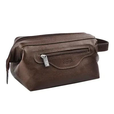 Necessaire com alça de mão - marrom