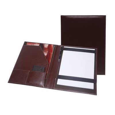 Pasta convenção contendo porta bloco, caneteiro, aba e dois porta cartões.