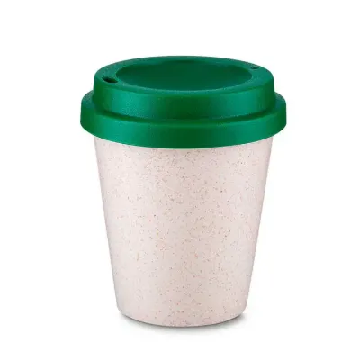 Copo plástico e fibra de arroz 350ml com tampa Plástico Utilizado: PP (Polipropileno) com fibra d...