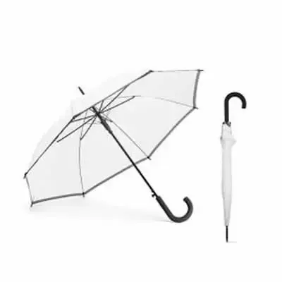 Guarda-chuva em Poliéster. Com faixa refletora. Pega revestida a borracha. Abertura automática. M...