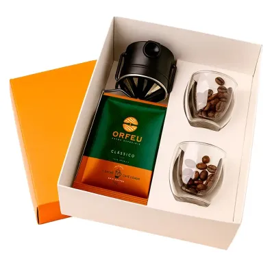 Kit café com copos de vidro