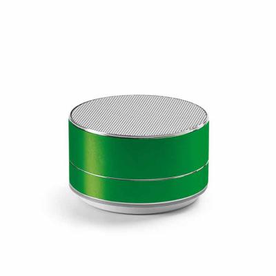 Caixa de som com microfone em Alumínio na cor verde