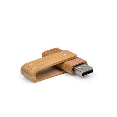 Pen drive giratório em bambu