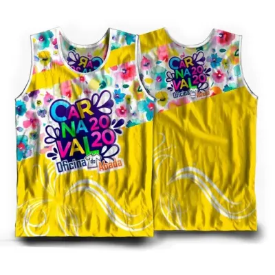 Abadá com acabamento premium e gravação em sublimação cilíndrica