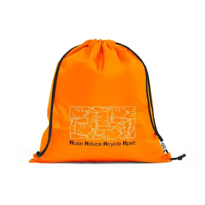 Saco tipo mochila em rPET laranja