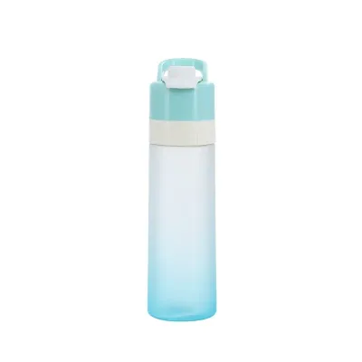 Squeeze bicolor azul plástico com borrifador e capacidade de 650ml.