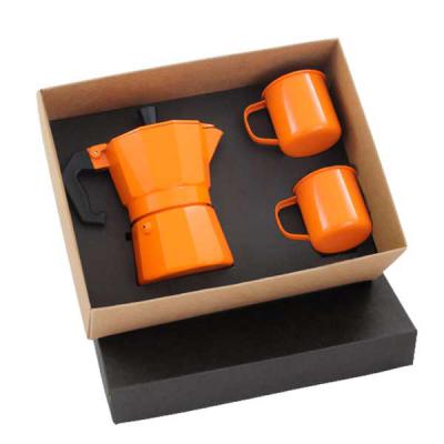 Kit Café com Cafeteira e caneca na cor laranja 