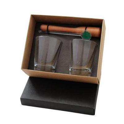 Kit caipirinha personalizado com dois copos e socador