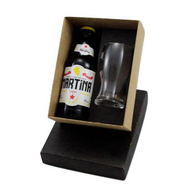 Kit cerveja artesanal em caixa de papel kraft