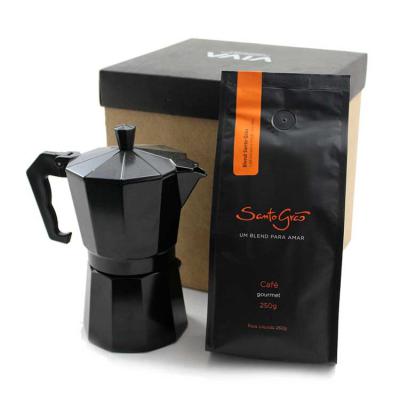 Kit Café com Cafeteira e pacote de café Santo Grão 250g 