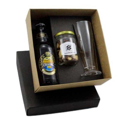 Kit cerveja artesanal com pote de petisco