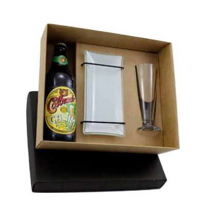 Kit cerveja artesanal em caixa de papel kraft