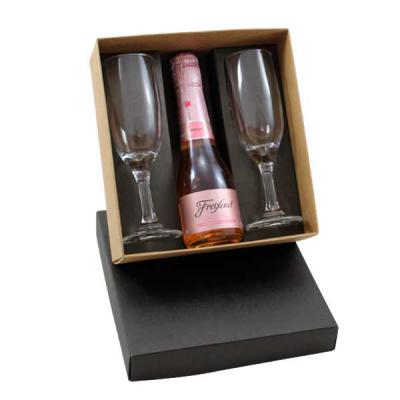 Kit espumante Freixenet Rose 200ml com duas taças