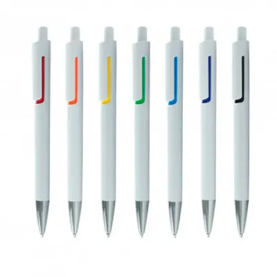 Caneta plástica esferográfica retrátil