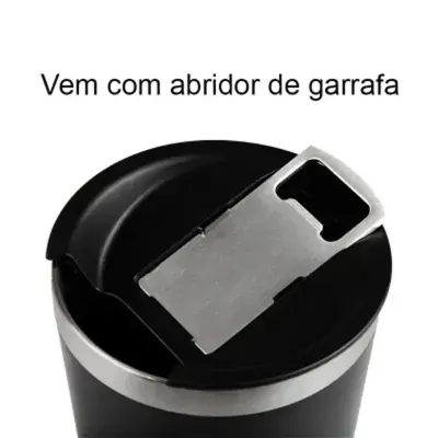 Copo térmico 500 ml com abridor de garrafa