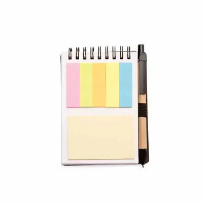 Bloco de Anotações com Autoadesivos e Caneta