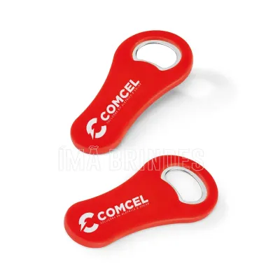 Abridor de garrafas com imã vermelho