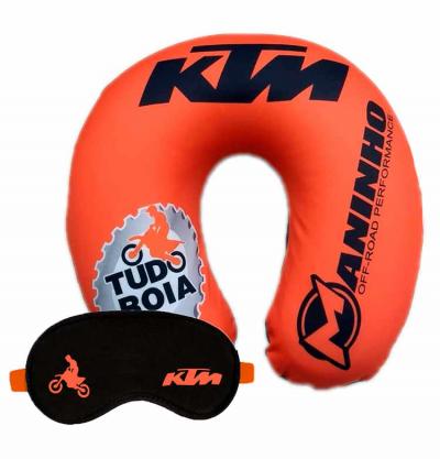 Kit com almofada de pescoço com tapa olho