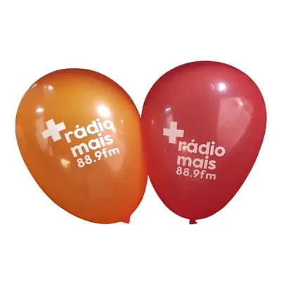 Bexigas personalizadas - laranja e vermelh