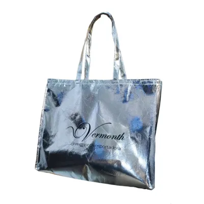 Bolsa Flat em TNT Metalizado - prata