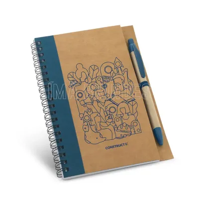 Caderno B6 azul espiral