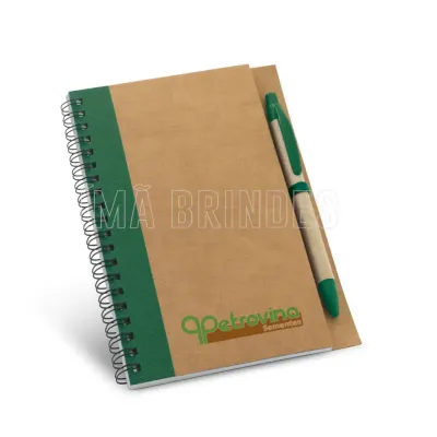Caderno B6 verde espiral