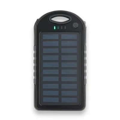 Bateria portátil solar em ABS com painel solar e LED