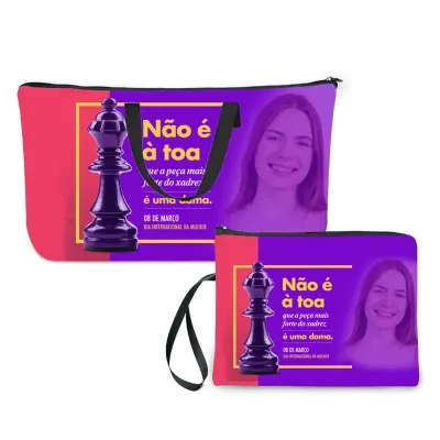 Kit com sacola e necessaire personalizada