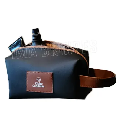 Necessaire de sintético bidins com alça para transporte