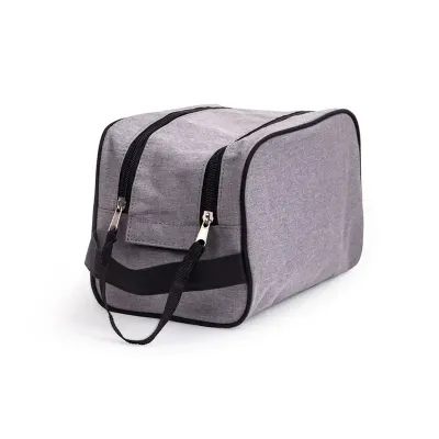 Necessaire Zíper Duplo cinza