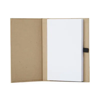Bloco de anotações capa dura em kraft com porta caneta e wire-o