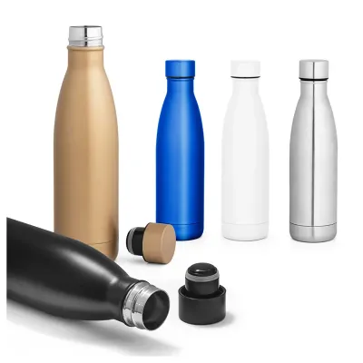 Garrafa térmica em aço inox com parede dupla - opções de cores