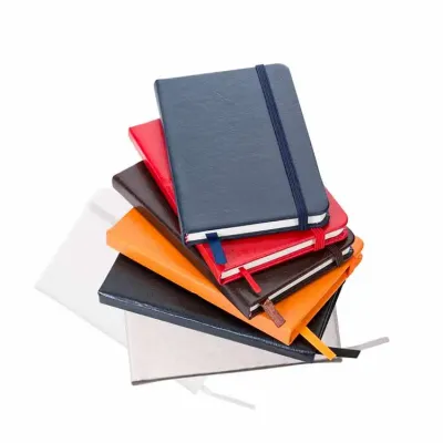 Cadernos - Cores disponíveis: Azul, Branco, Cinza, Laranja, Preto e Vermelho.